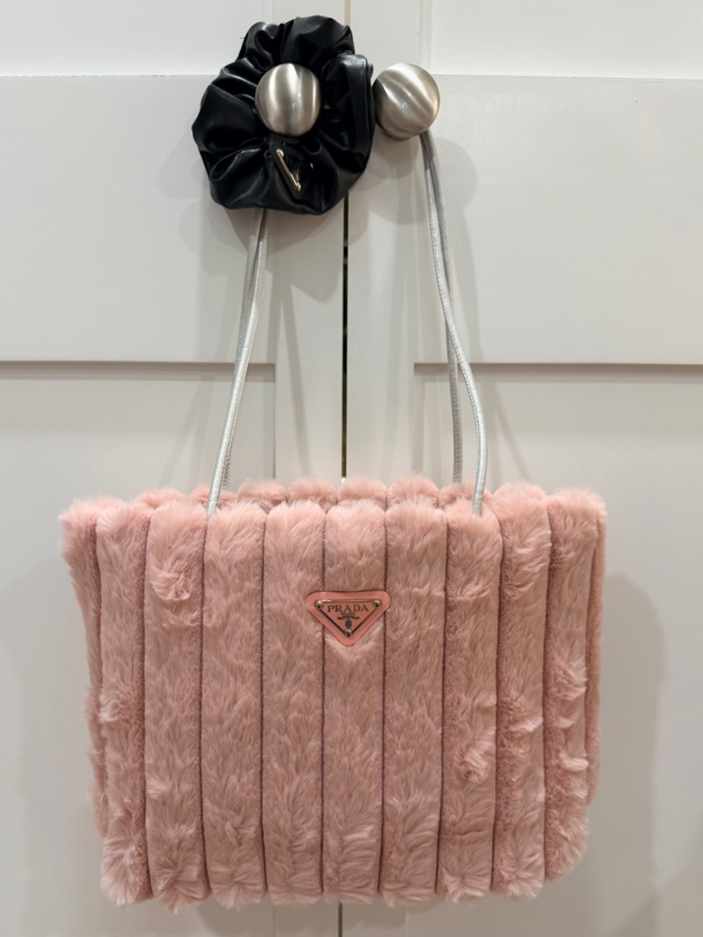 Prada VIPBeauty Faux Fur Handbag - NIB + Novelty Scrunchie